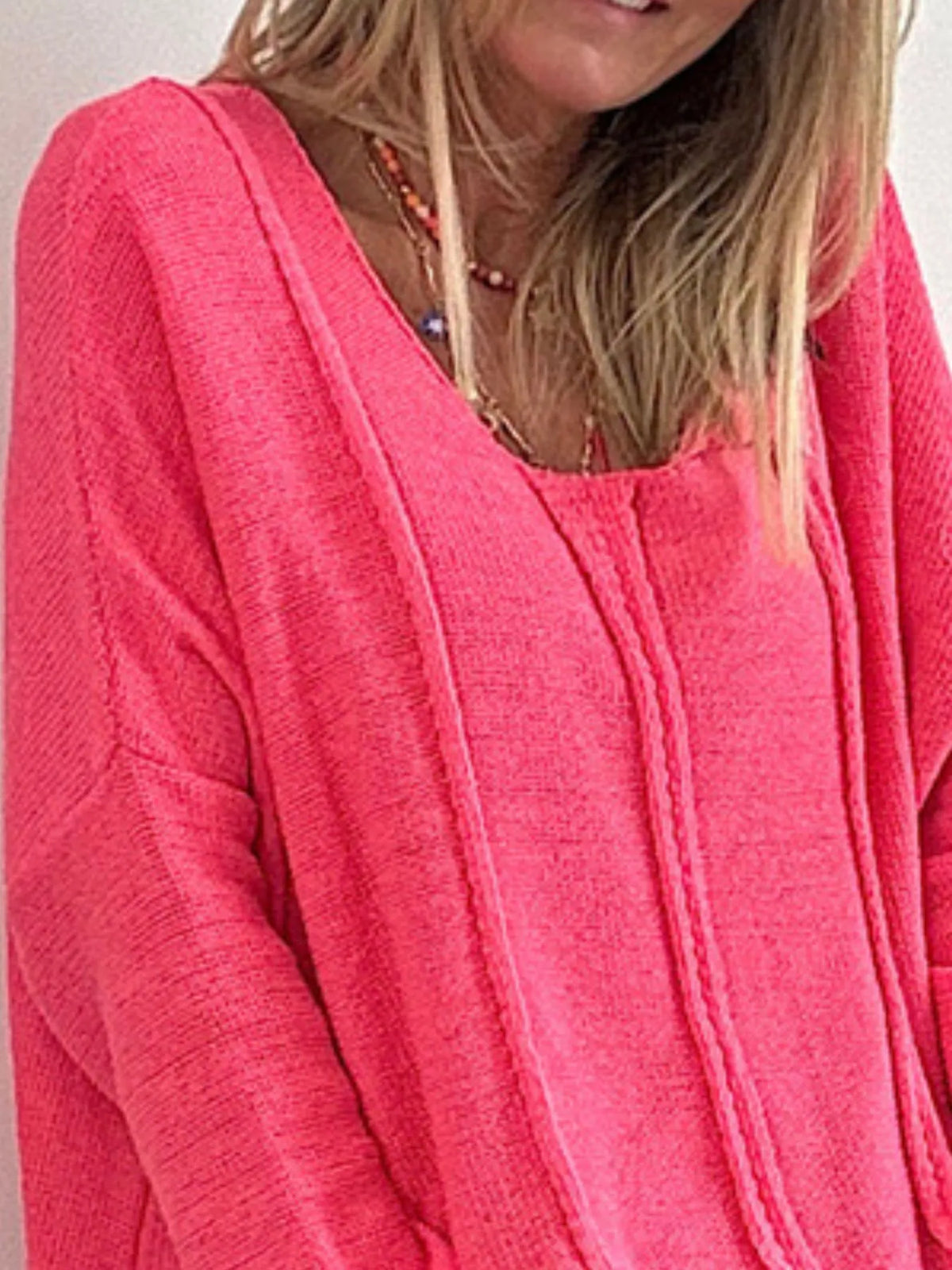 High-Low Drop Shoulder Sweater
