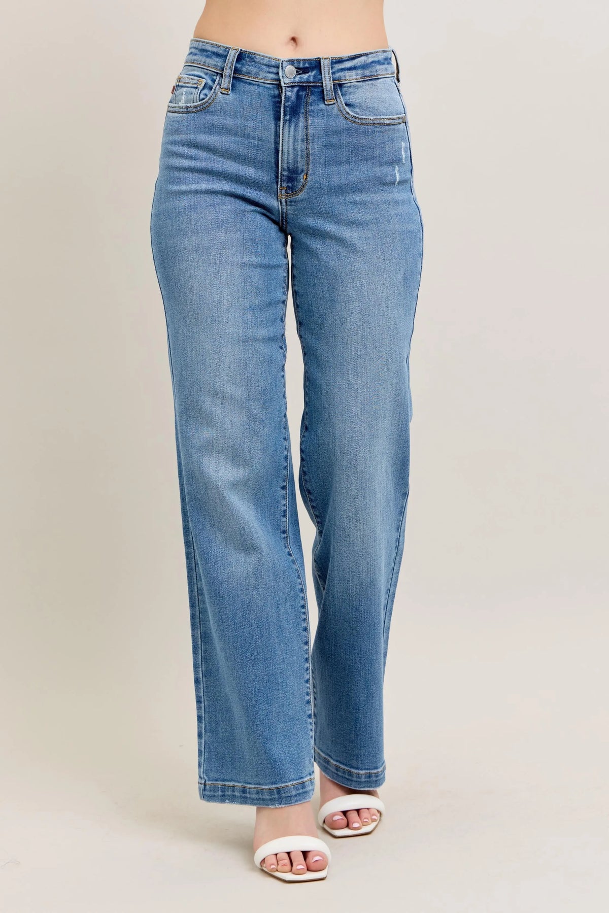 Judy Blue Full Size High Waist Straight Jeans Plus Size - Ladyez