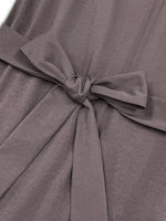 Long Sleeve Tie Waist Ruffle Hem Midi Dress