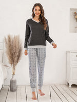 Long Sleeve Top and Polka Dot Pants Set - Ladyez