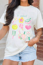 Graphic Round Neck Short Sleeve T-Shirt