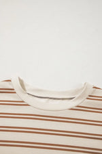 Stripe Round Neck Sleeveless Pocketed Mini Dress