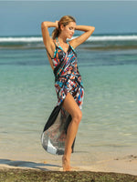 Printed Spaghetti Strap Cover Up - Ladyez