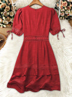 Lace Detail V-Neck Mini Dress