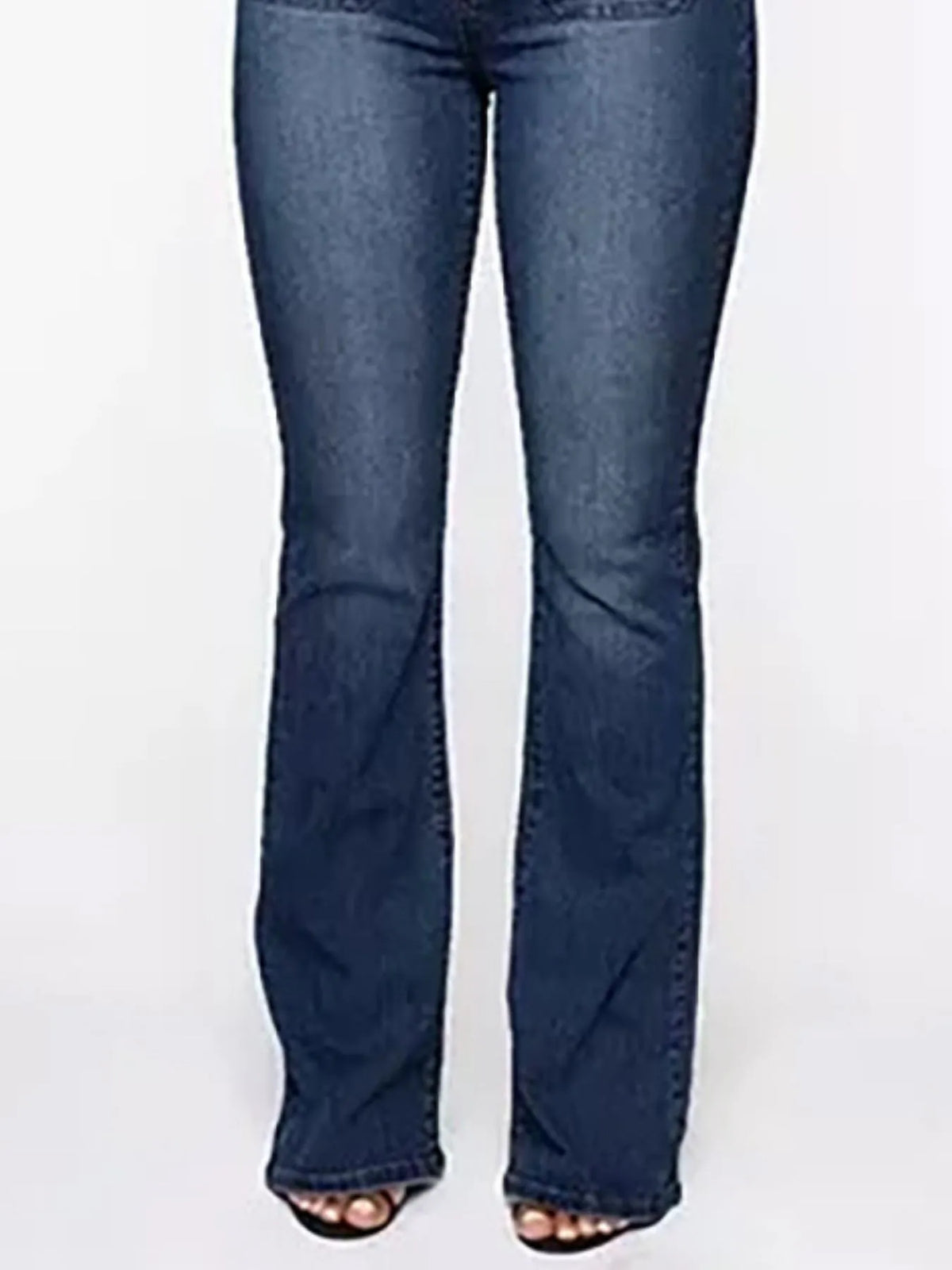 Full Size High Waisted Button-Fly Flare Jeans Plus Size - Ladyez