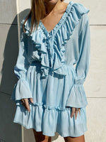 Ruffled Flounce Sleeve Mini Dress