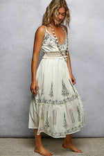 POL Smocked Waistband Floral Midi Cami Dress