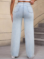 Distressed Wide-Leg Jeans