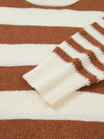 Stripe Drop Shoulder Sleeve Patchwork Baggy Sweater
