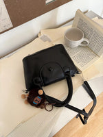 Two-Tone Flap Decor Crossbody Bag with Charm