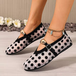 Polka Dot Mesh Slip-Ons