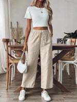 Striped High-Waisted Wide Leg Pants