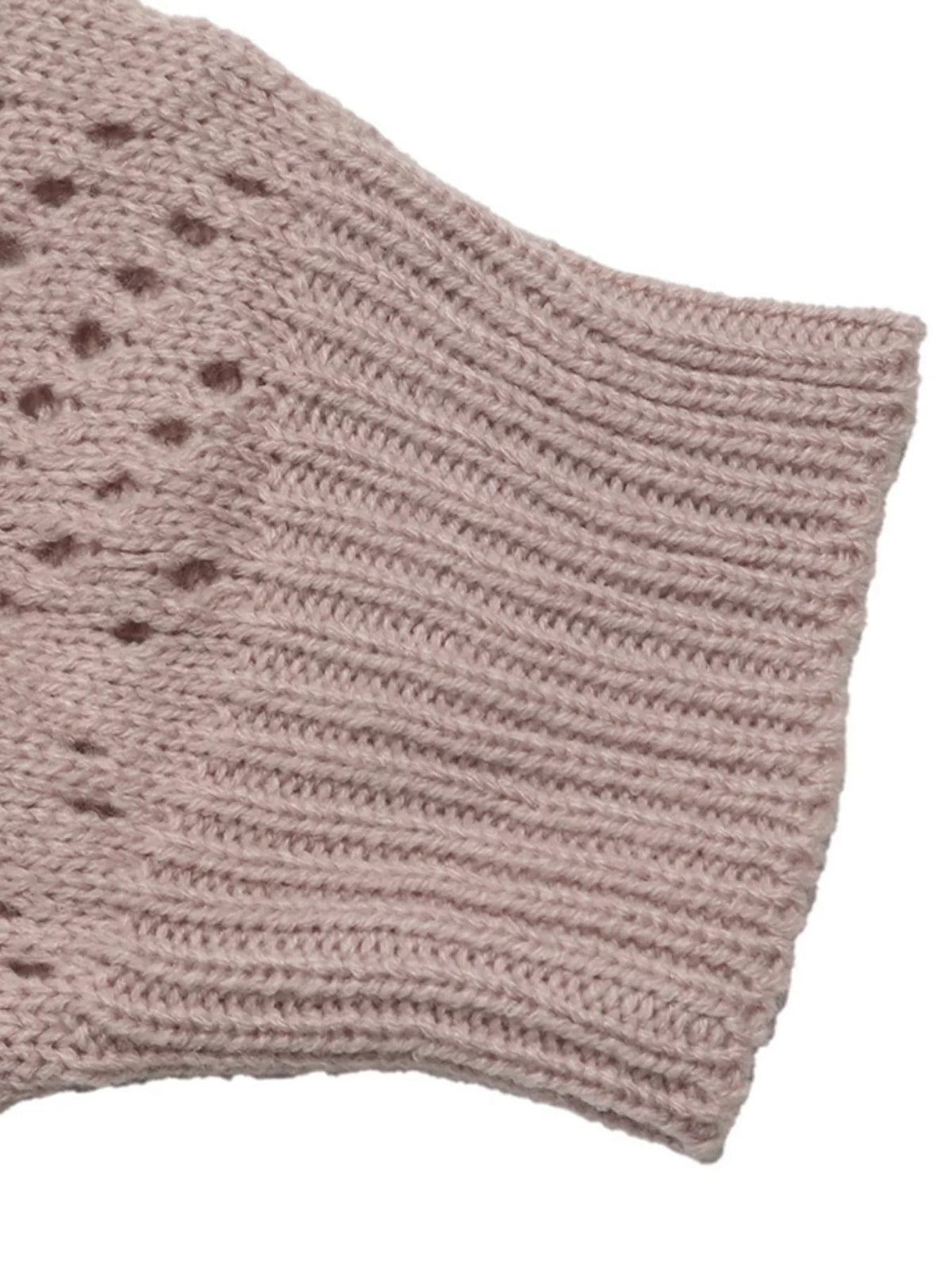 Openwork Mock Neck Sweater
