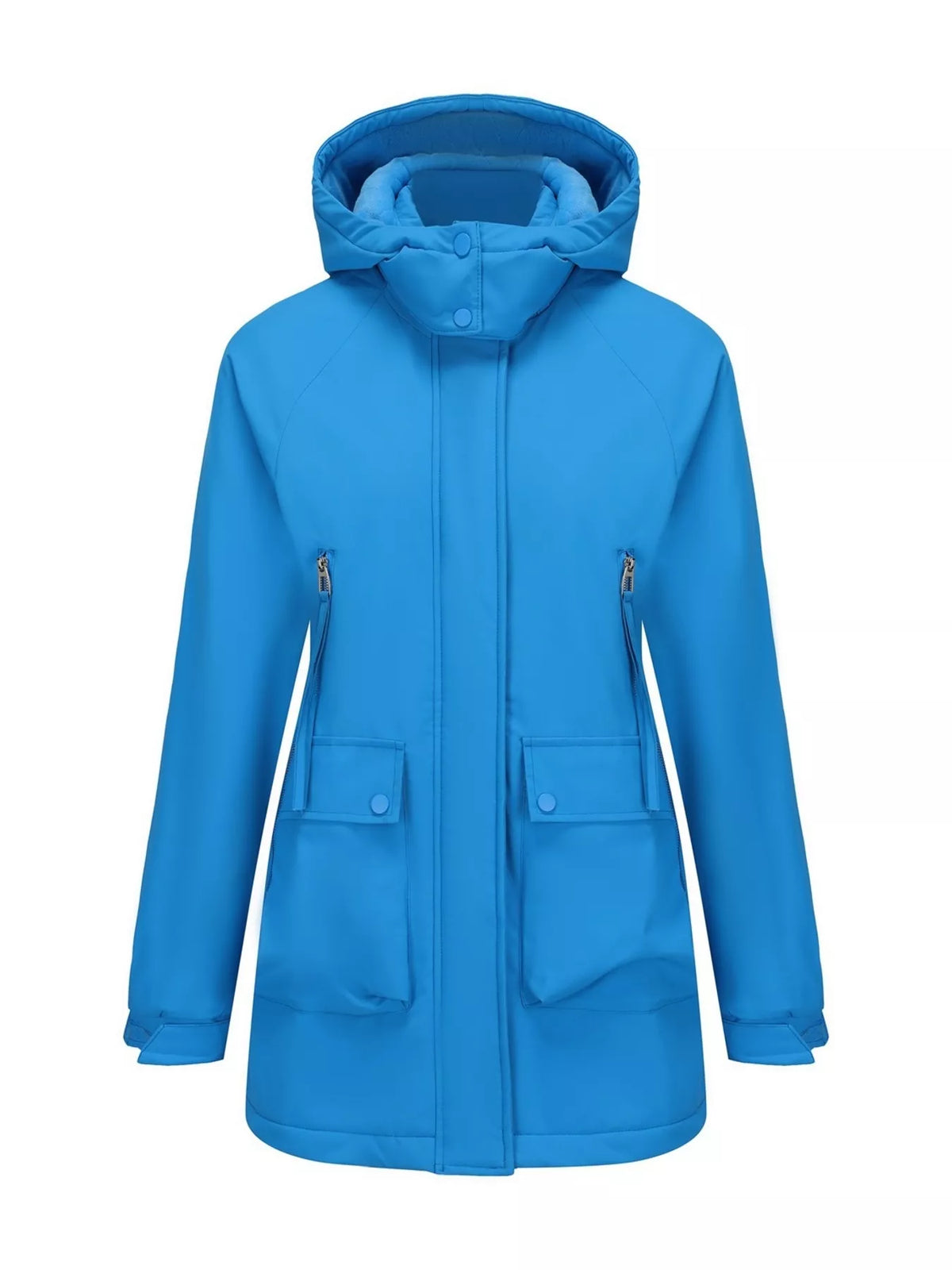 Full Size Zip Up Hooded Parka Outerwear Plus Size