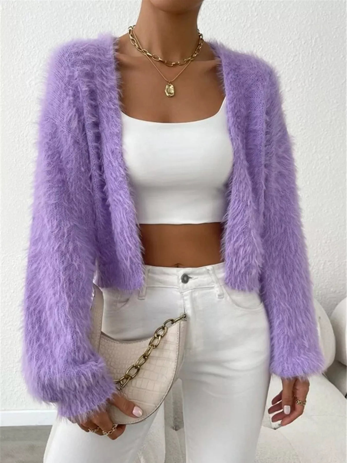 Open Front Long Sleeve Cardigan