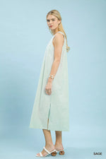 Umgee Chevron Stripe Sleeveless Midi Dress