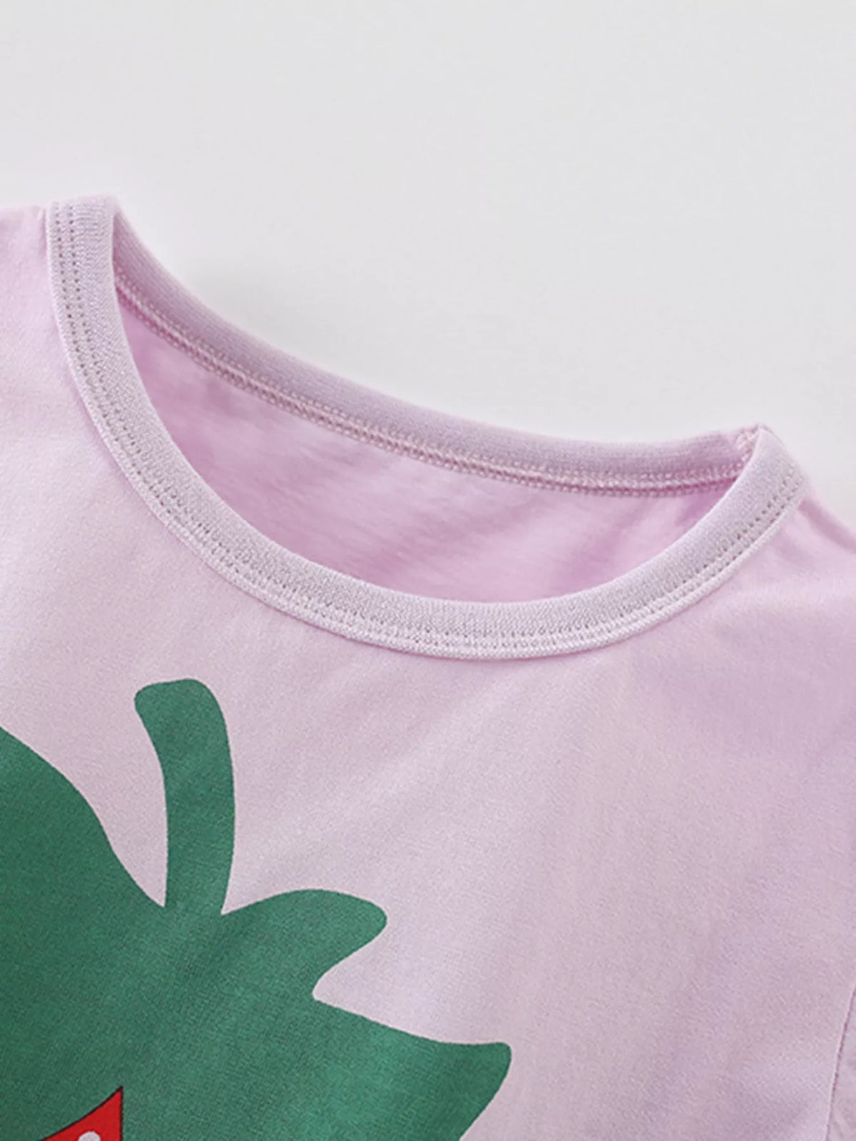 Children's Strawberry Round Neck Tee and Shorts Set