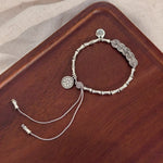 Silver Chain Adjustable Heart Charm Bracelet