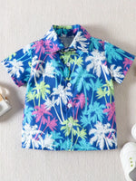 Children's Tropical Print Shirt and Shorts Set