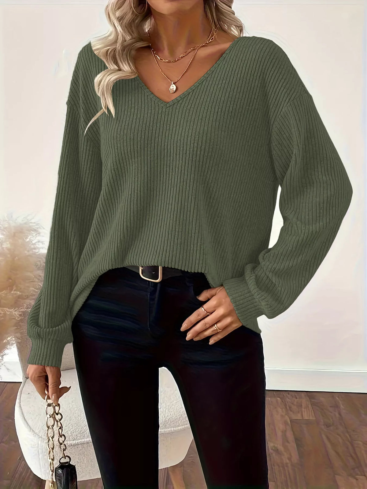 Full Size Ribbed Knit Backless Bow T-Shirt Plus Size