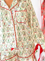 Nutcracker Print Long Sleeve Top and Shorts Lounge Set