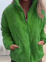 Full Size Zip Up Turtleneck Long Sleeve Winter Coat Plus Size