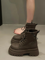 Lace Up Platform Boots - Ladyez