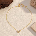 18K Gold-Plated Rhinestone Heart Necklace