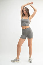 MONO B Venice Cloud Light Crisscross Sports Bra - Ladyez