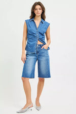 RISEN Raw Hem Slouchy Seamed Jorts