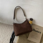 Suede Crossbody Bag with Adjustable Shoulder Strap