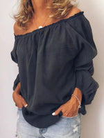 Off-Shoulder Frill Trim Blouse