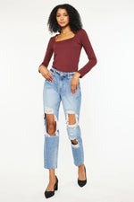 Kancan High Rise Distressed Boyfriend Jeans - Ladyez