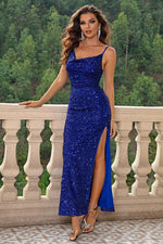 Cowl Neck Split Maxi Dress - Ladyez