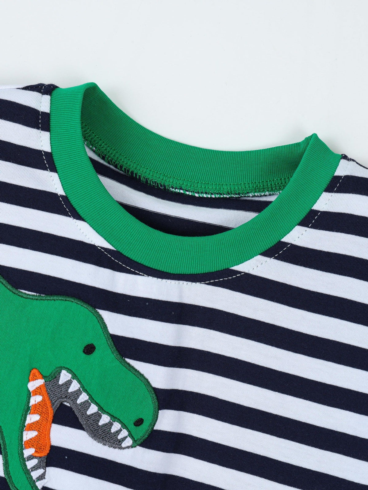 Children's Dinosaur Striped Short Sleeve T-Shirt