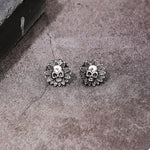 Halloween Skull Sunflower Stud Earrings