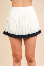 VERY J Two Tone Pleated Activewear Mini Skirt with Shorts - Ladyez