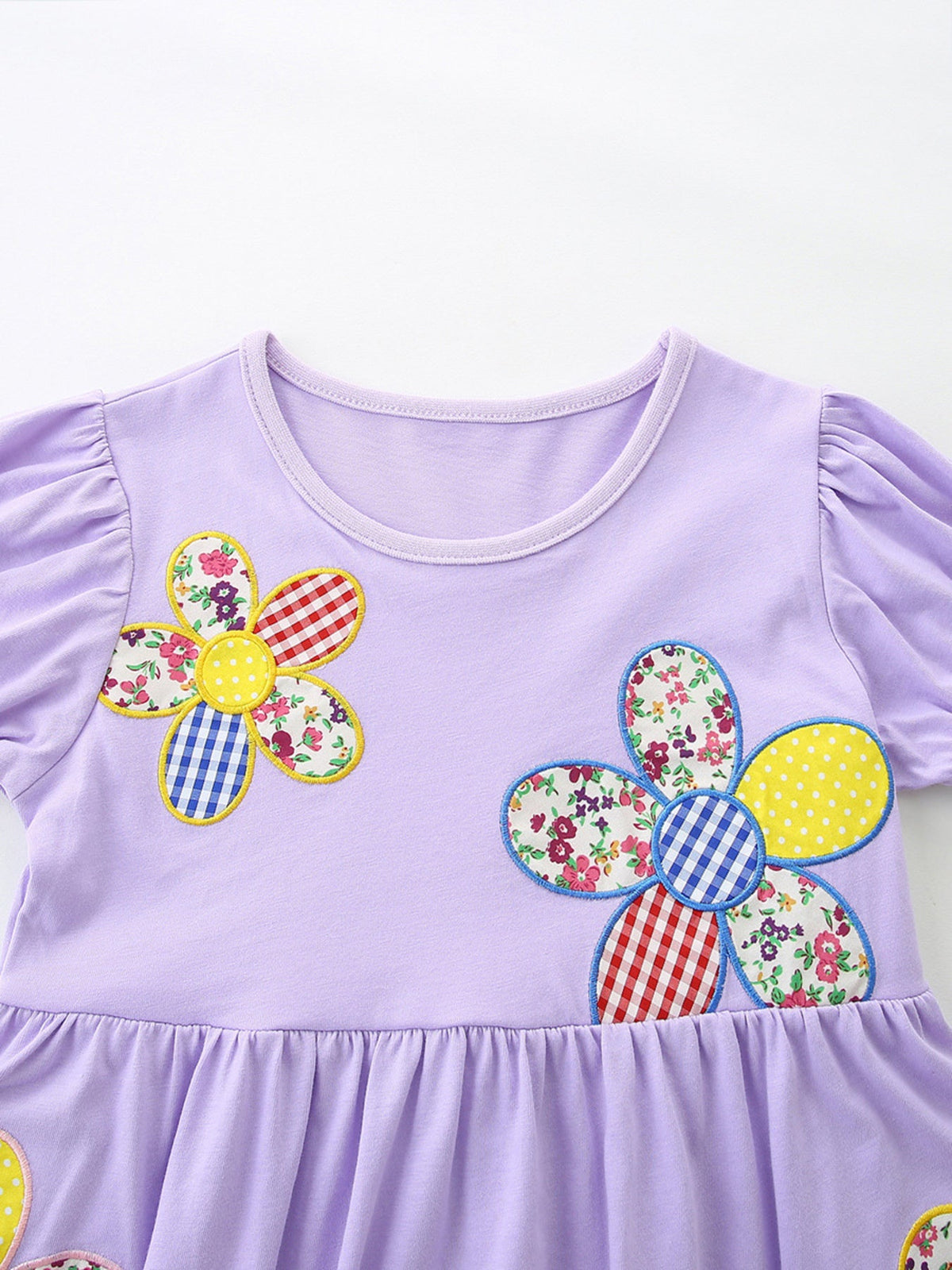 Children's Floral Puff Sleeve Casual Dress