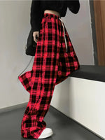 Plaid High Waist Wide Leg Pants