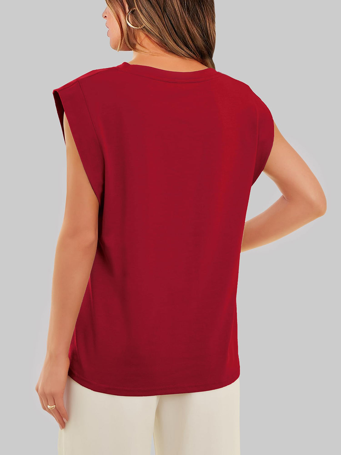 Florira Round Neck Cap Sleeve T-Shirt - Ladyez