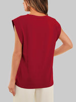 Florira Round Neck Cap Sleeve T-Shirt - Ladyez