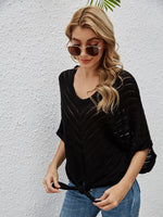 Openwork Batwing Sleeve Cover-Up - Ladyez