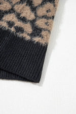 Leopard Print Knit Sleeveless Regular Wash Sweater Vest
