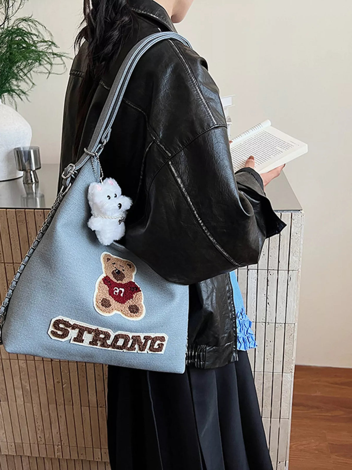 Cute Bear Adjustable Strap Handbag
