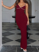 Lace Detail Slim Fit Bodycon Maxi Dress - Ladyez