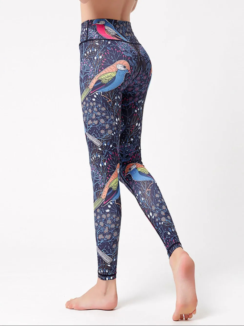 Printed High Waist Active Leggings - Ladyez