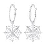 Spider Web Dangle Hoop Earrings