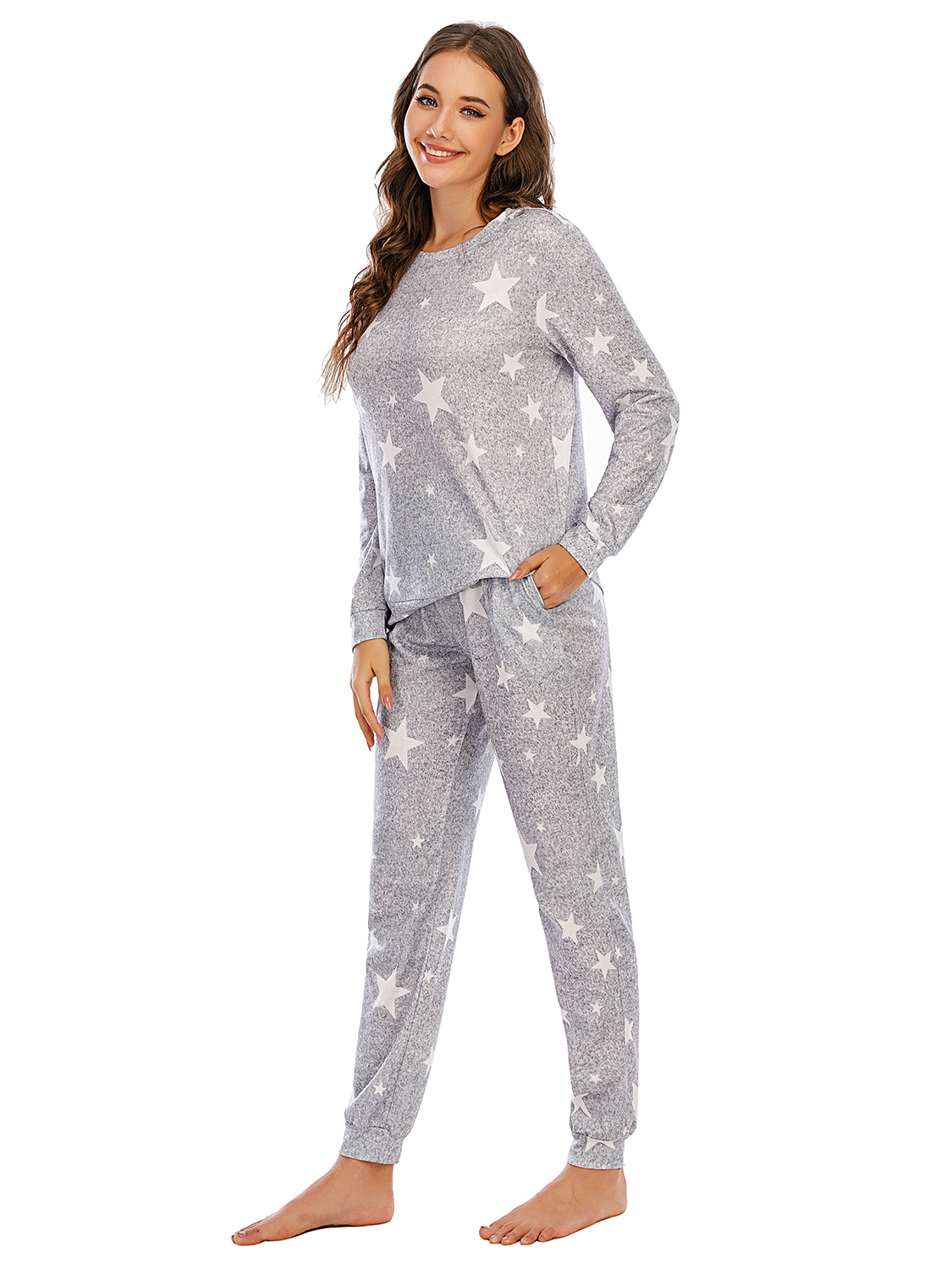 Star Top and Pants Lounge Set - Ladyez