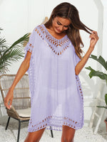 Bohemian Crochet Trim Beach Cover Up Dress - Ladyez