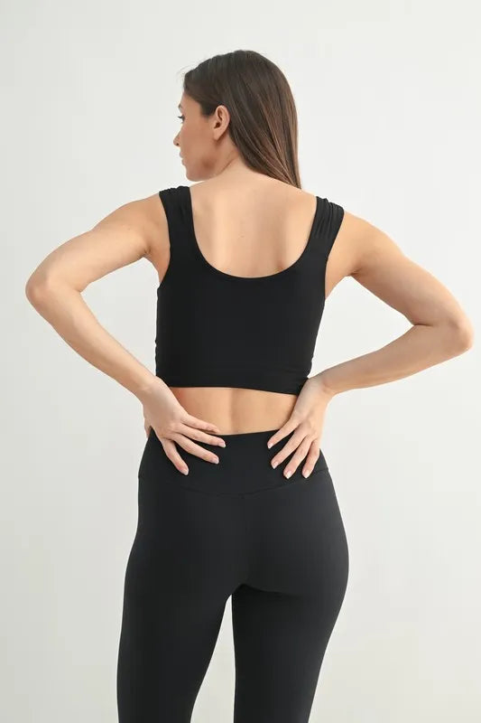 MONO B Ruched Front Active Tank - Ladyez